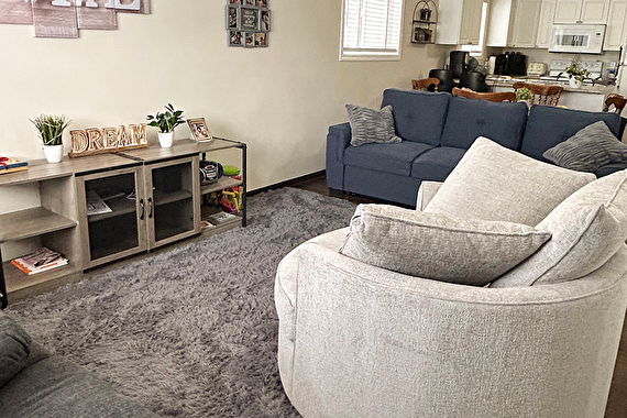 whie chiar and couch