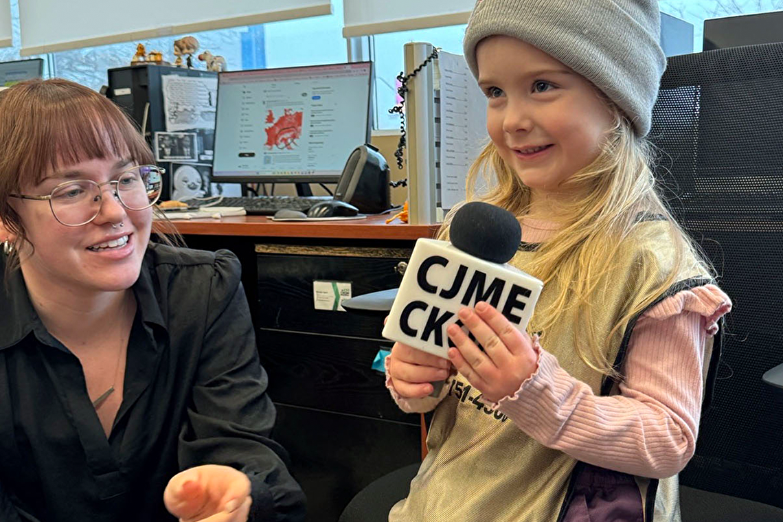 EELC youth talking on the mic